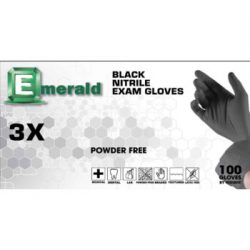 Emerald 3X Black Nitrile Exam Gloves