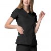 Adar Universal Double Stiched Mock Wrap Scrub Top