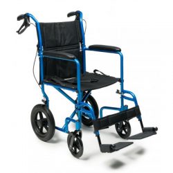 Deluxe Aluminum 12" rear wheel Transport Chair