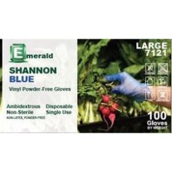 Emerald Shannon Blue Powder-Free Vinyl Gloves